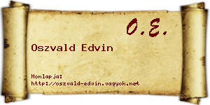 Oszvald Edvin névjegykártya